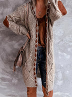 Drawstring Hooded - Cardigan