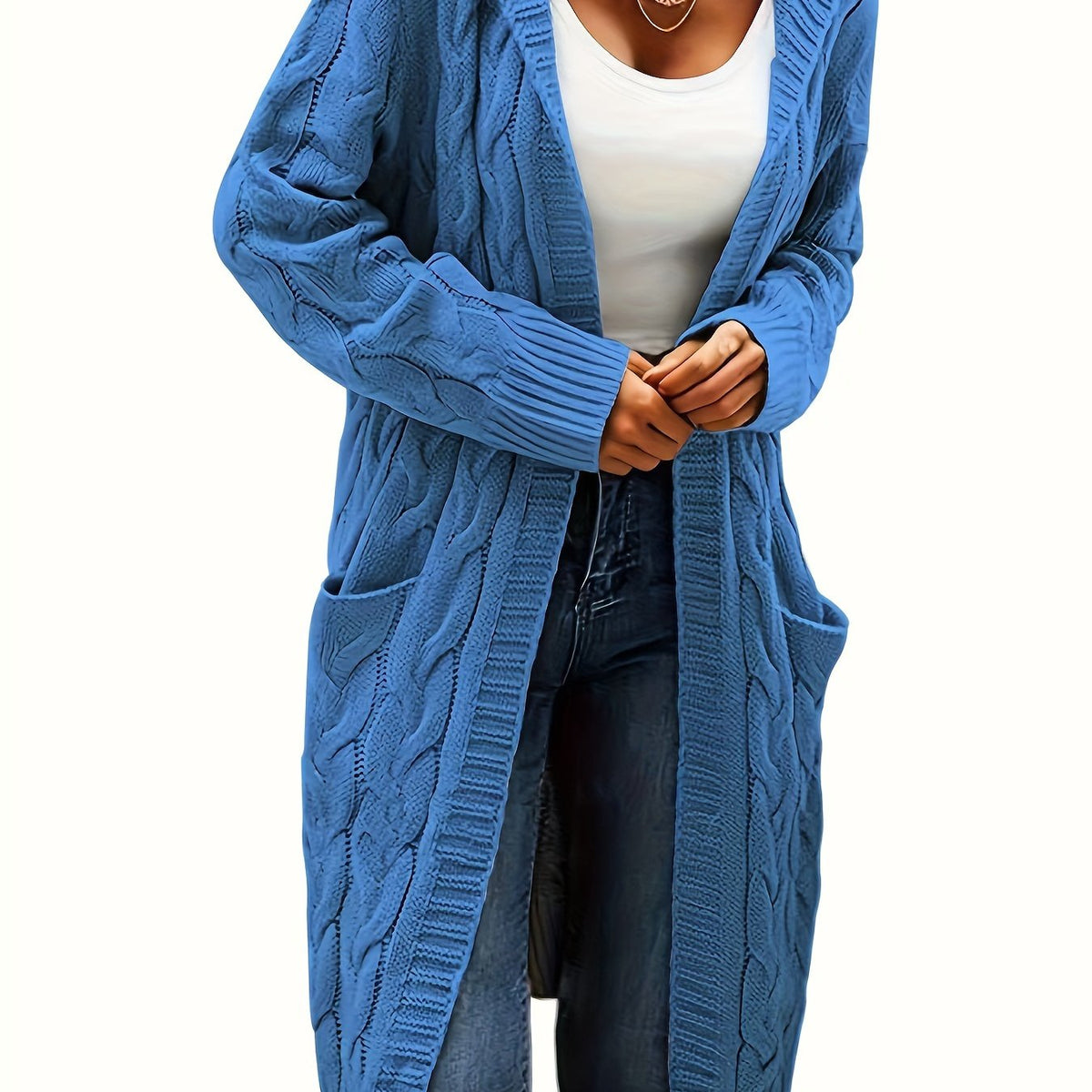 Collarless Sweater Cardigan