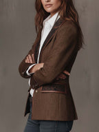 Gisèle | Chevron Print Paneled Blazer