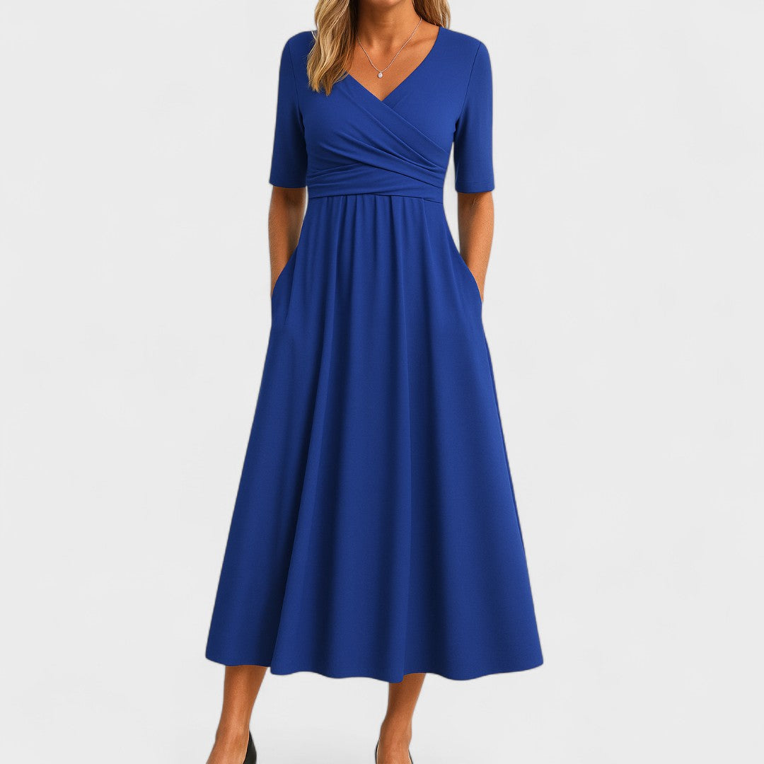 Phoebe | V-Neck Wrap Midi Dress for Women