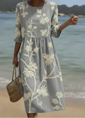 Ashley | Plant & Flower Print Midi Dress