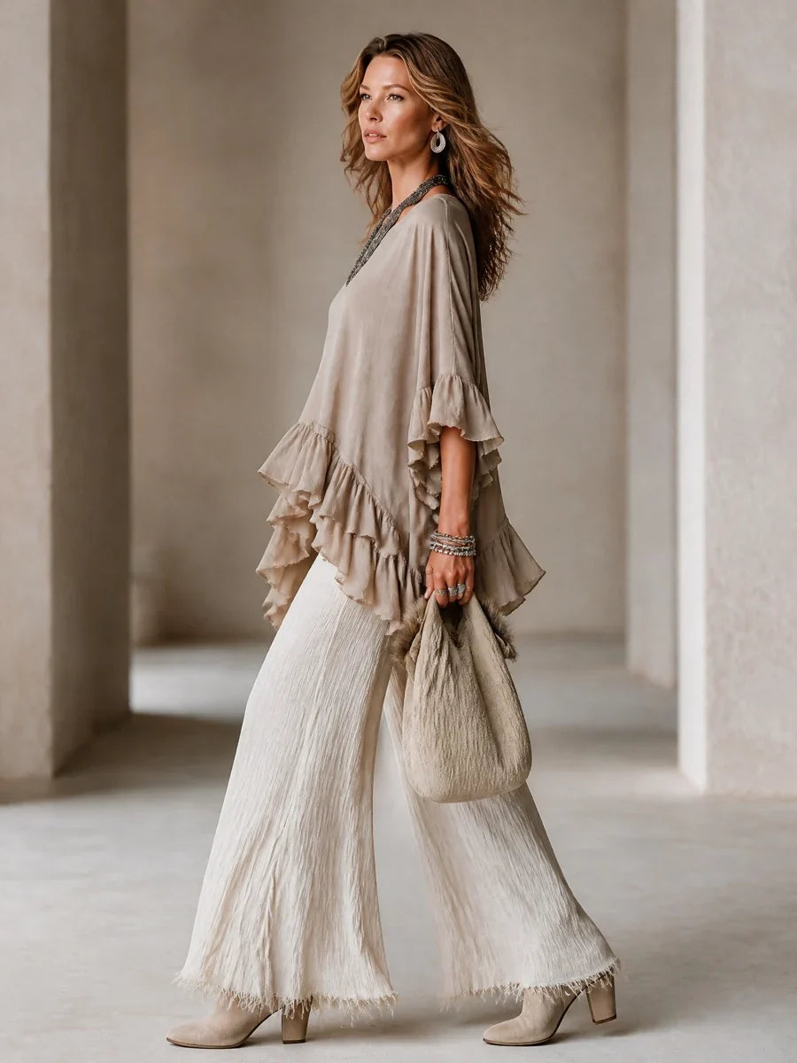 Khaki Ruffle Set