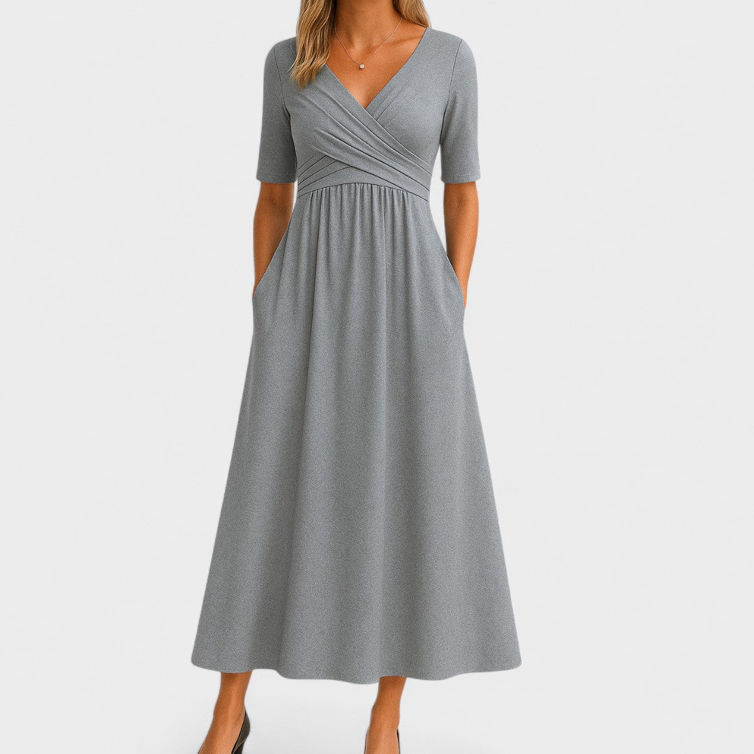 Phoebe | V-Neck Wrap Midi Dress for Women