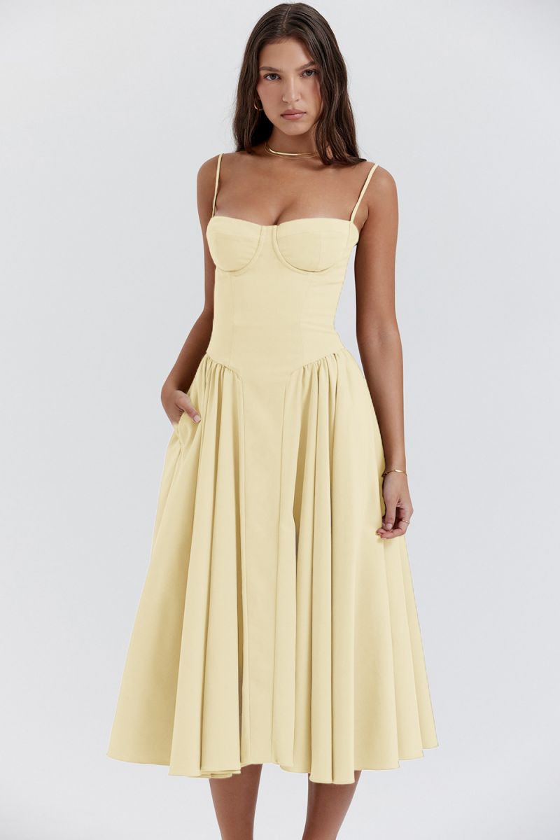 Florentina | Wedding Guest A-Line Midi Dress for Women