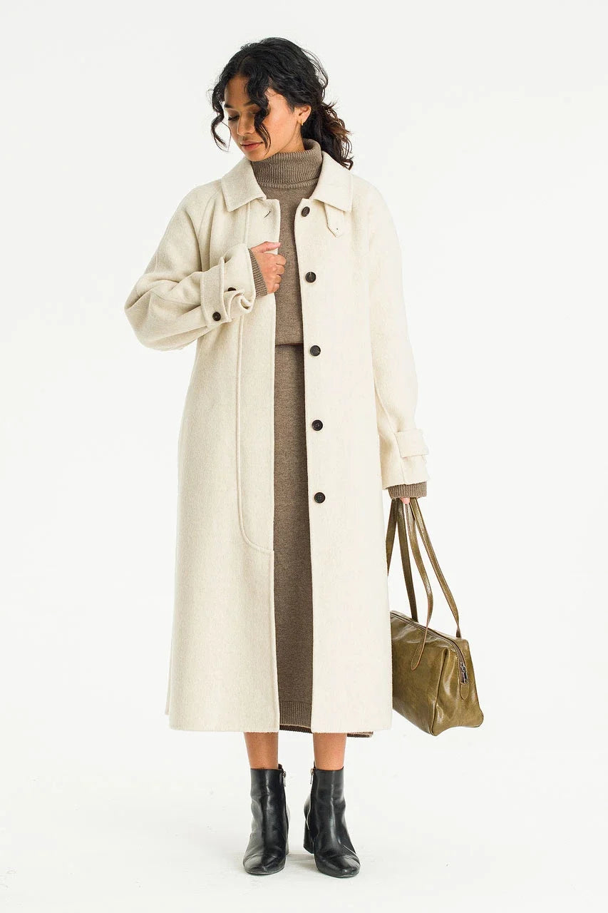 The Amélie Luxe™ Ivory Longline Coat