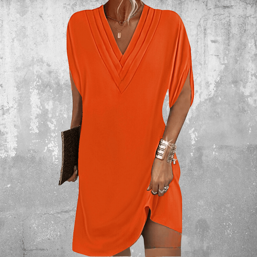Esra | V-Neck Wrap Midi Dress for Women