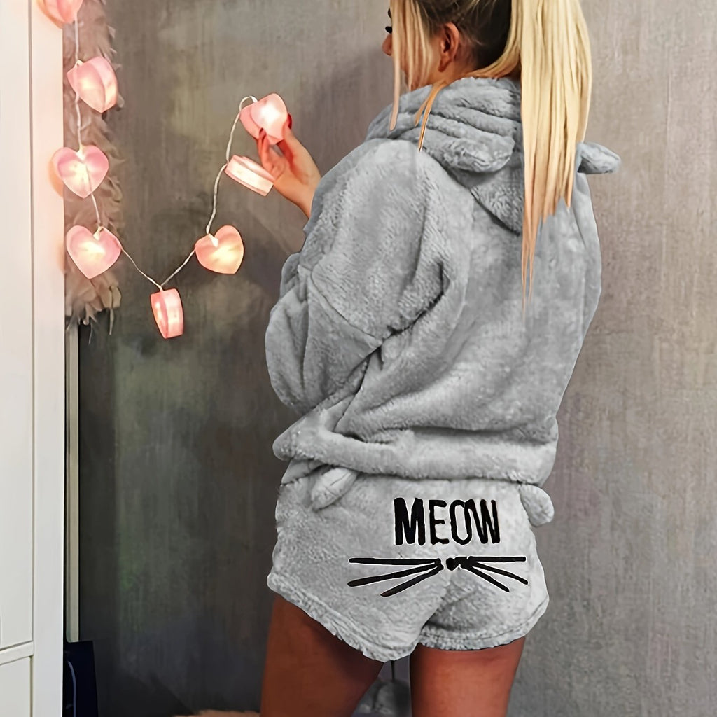 [Women's Hooded Set] Fashion Women's Casual Solid Color Long Sleeve Hooded Set