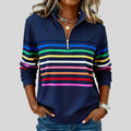 Felicity™ Striped Quarter-Zip Sweatshirt