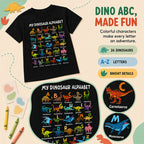 🔥🎁 New Arrival: Half-Price Offer 🔥 Children's T-shirt with Dinosaur and Letter Prints
