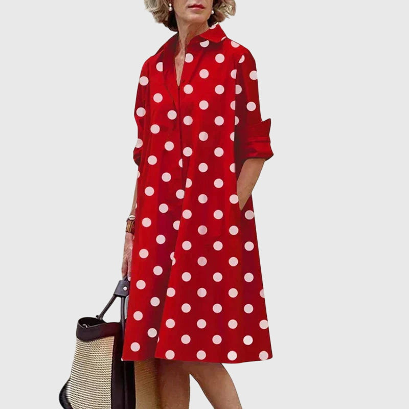 Jolie | Midi Shirt Dress with Pockets for Women