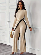 Women's Set • Asymmetrical Hem T-Shirt and Flared Pants
