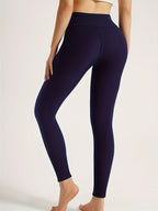 Solid color casual warm and thickened sports long leg pants, casual high waisted elastic slim fit leggings, Women's yoga sportswear