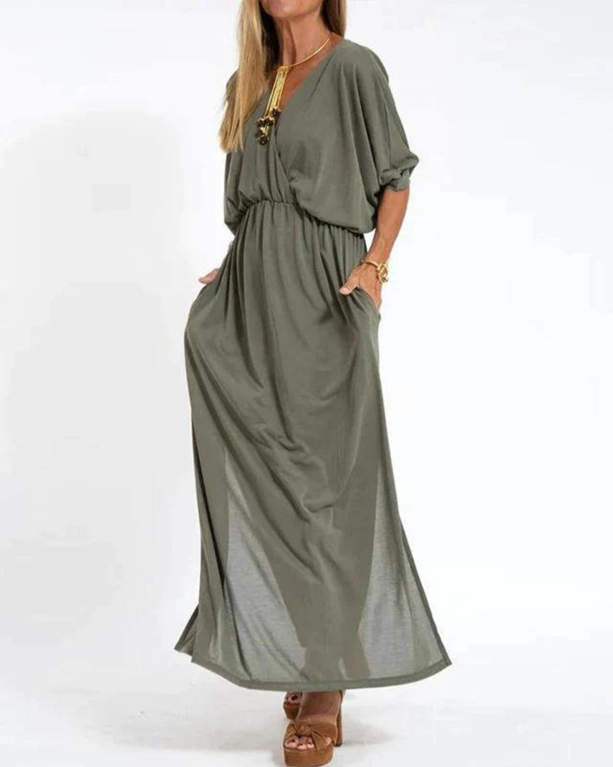 Denise | Maxi Dress with Short Sleeves for Women