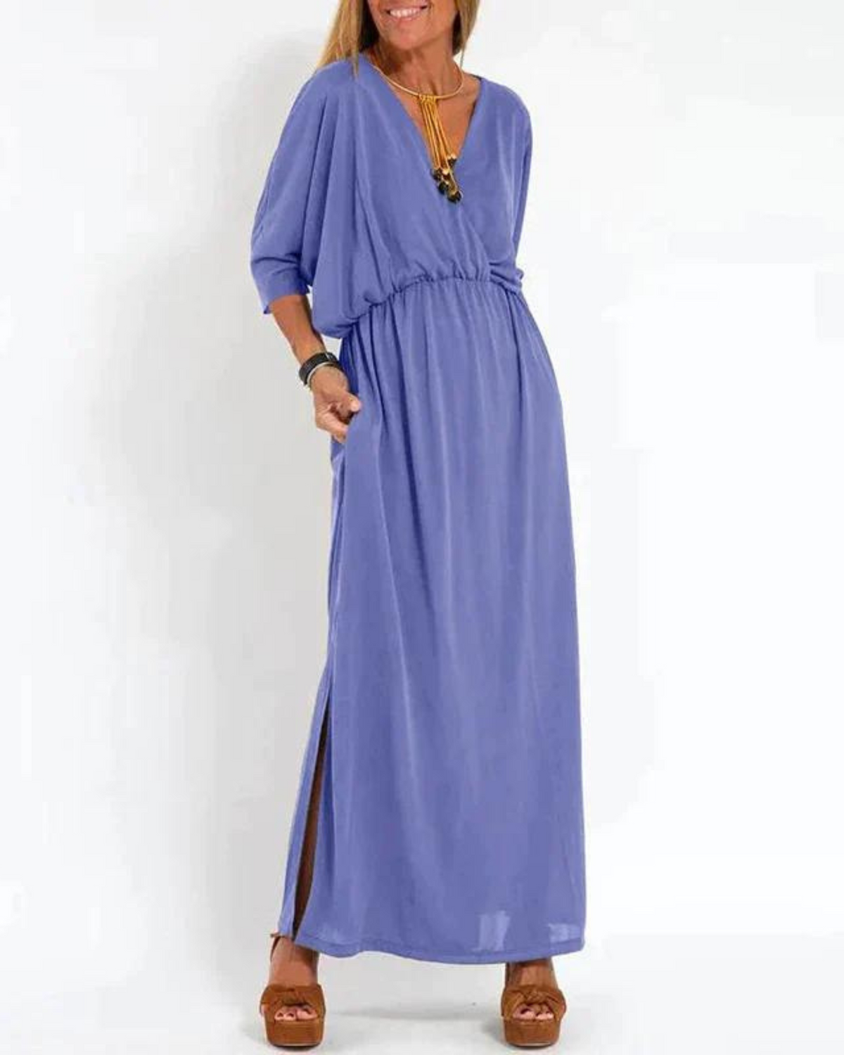 Denise | Maxi Dress with Short Sleeves for Women