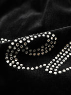 Spring/Summer Black Rhinestone Decorated Hooded Zipper Top and Pocket Pants Women's Casual Suit