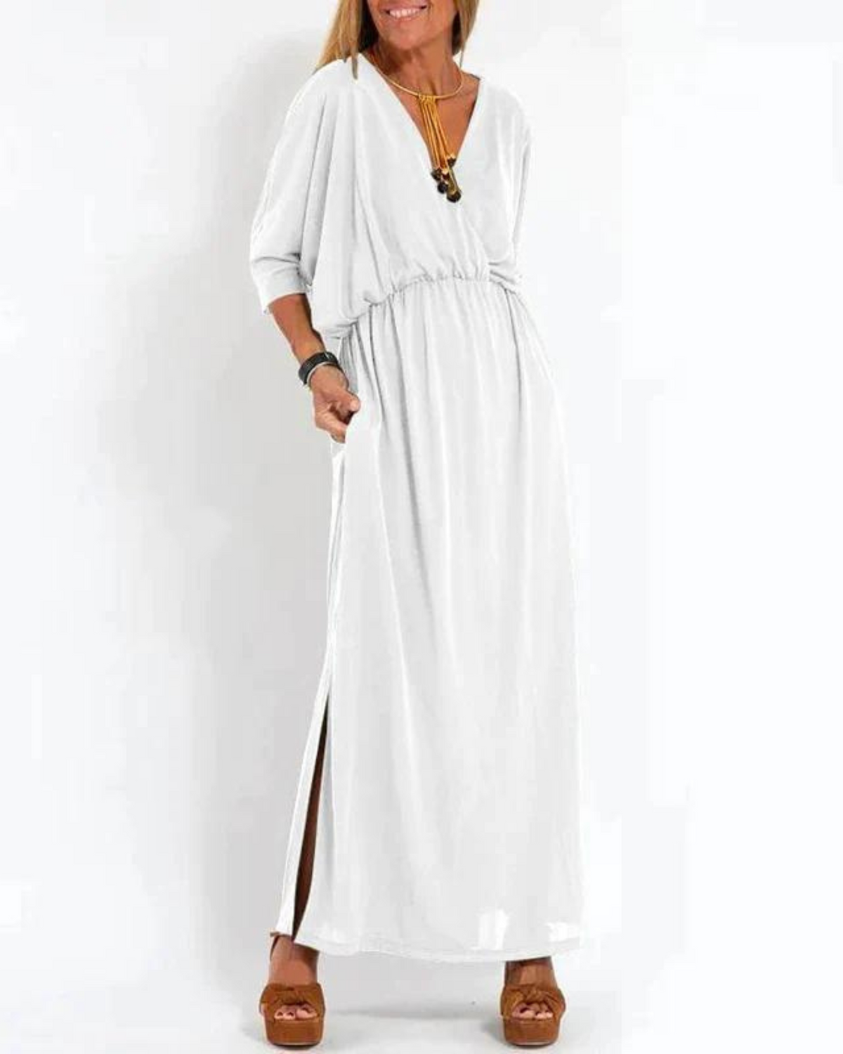 Denise | Maxi Dress with Short Sleeves for Women
