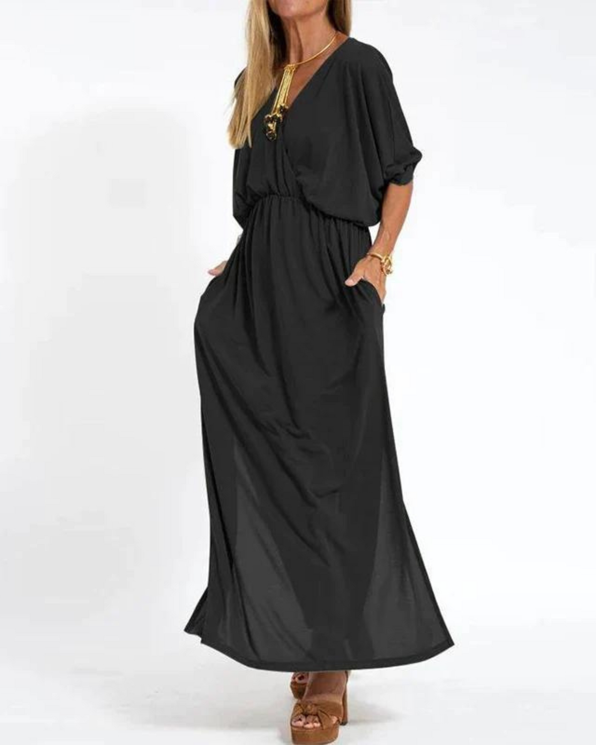 Denise | Maxi Dress with Short Sleeves for Women