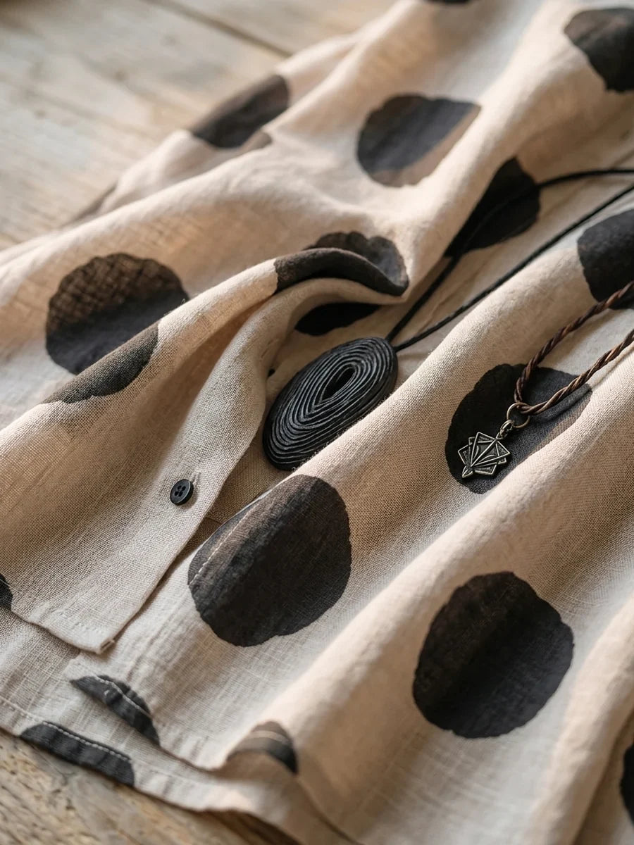 Polka Dot Linen Shirt