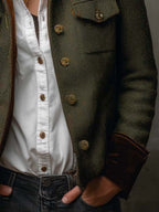 Honorine | Vintage Blazer with Contrasting Piping