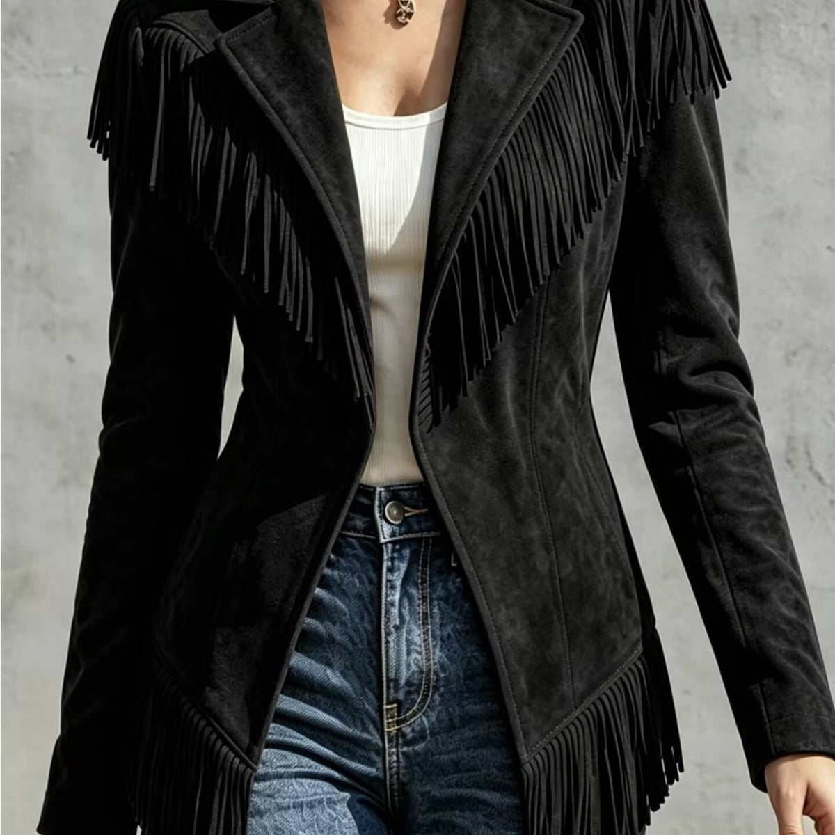 Fringed Lapel Jacket