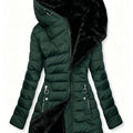 Women's Hooded Coat, Winter New Mid-Length Fleece-Lined Warm Loose, Selected Premium Fabric, Lightweight Warm Fashion Design, Contouring Fit, Suitable for Various Occasions, Whether Urban Commute Or Outdoor Leisure, Showcasing Your Unique Charm