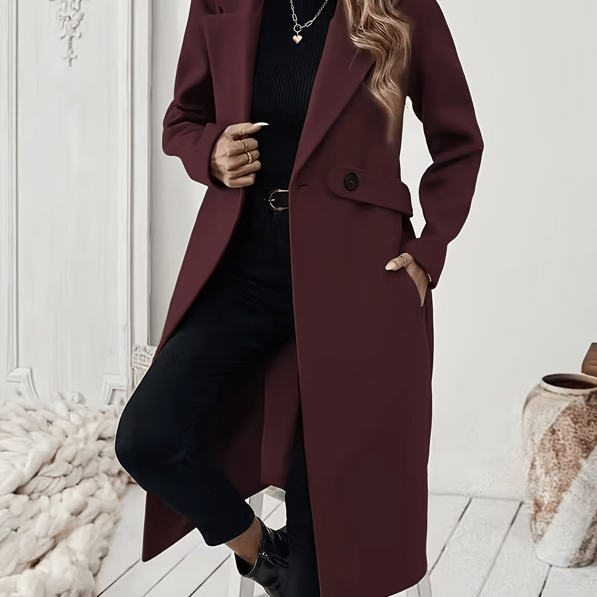 Notched Lapel Coat