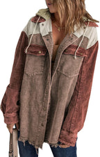 Corduroy Color Block Shacket
