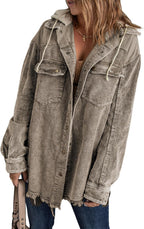 Corduroy Color Block Shacket