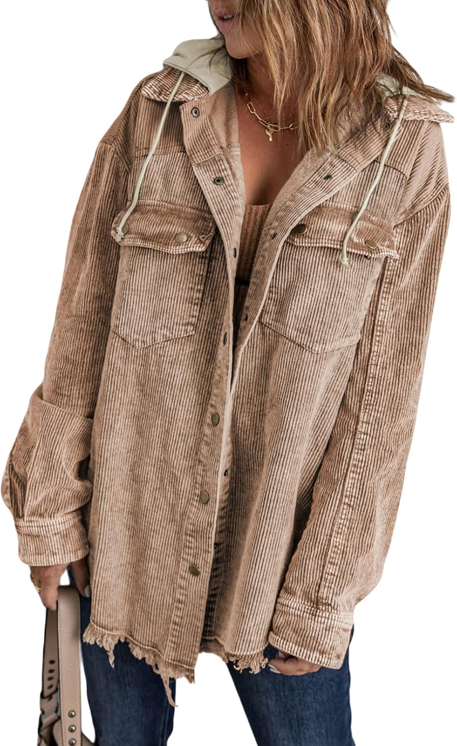 Corduroy Color Block Shacket