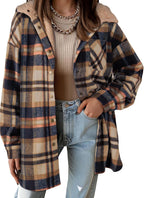 Hooded Fleece Plaid Shacket