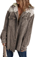 Corduroy Color Block Shacket