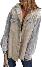 Corduroy Color Block Shacket