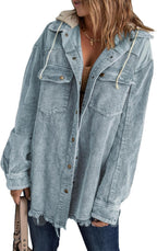 Corduroy Color Block Shacket