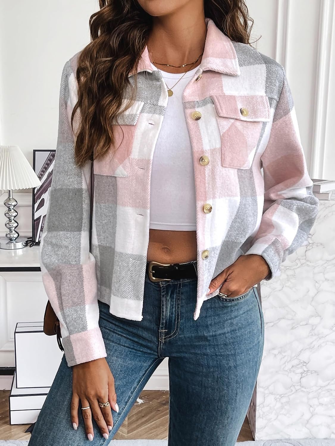 Cropped Plaid Shacket