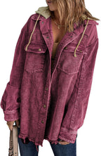 Corduroy Color Block Shacket