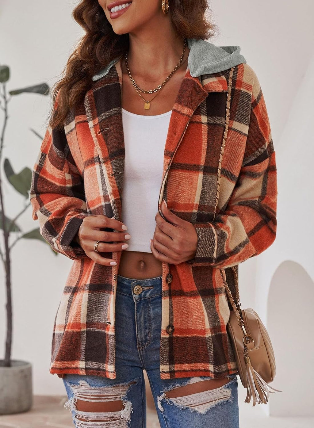 Hooded Flannel Shacket