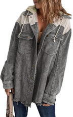 Corduroy Color Block Shacket
