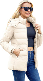 Packable Puffer with Hood Warm Lightweight