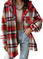 Hooded Fleece Plaid Shacket