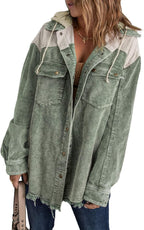 Corduroy Color Block Shacket
