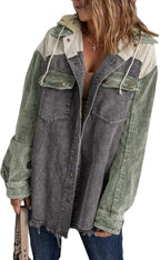 Corduroy Color Block Shacket