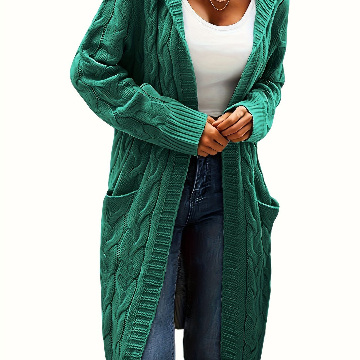 Collarless Sweater Cardigan