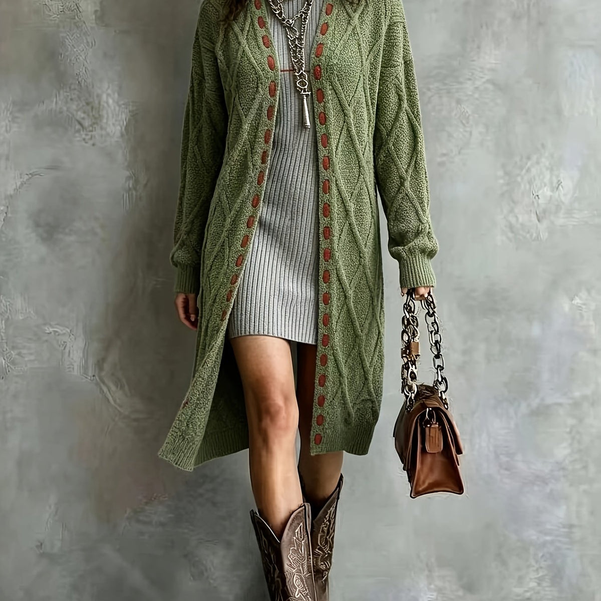 Drawstring Hooded Cardigan