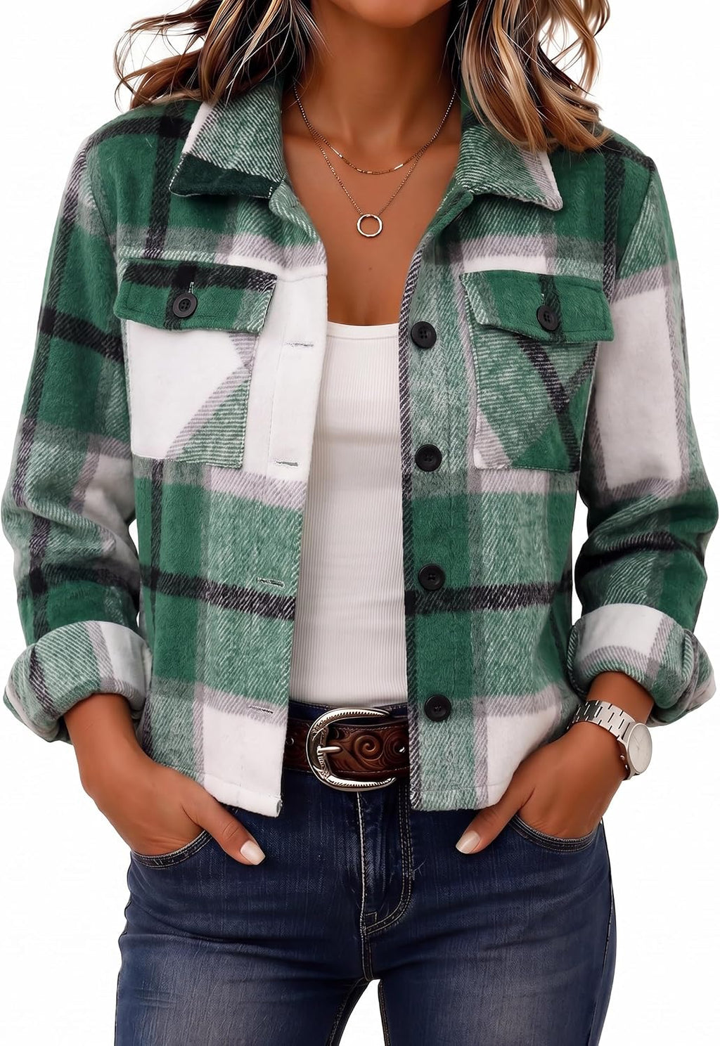 Cropped Plaid Shacket