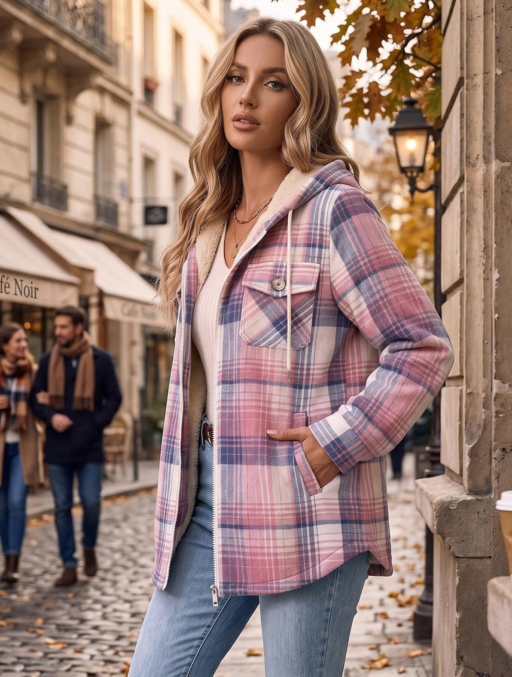 Fleece Lined Hooded Shacket