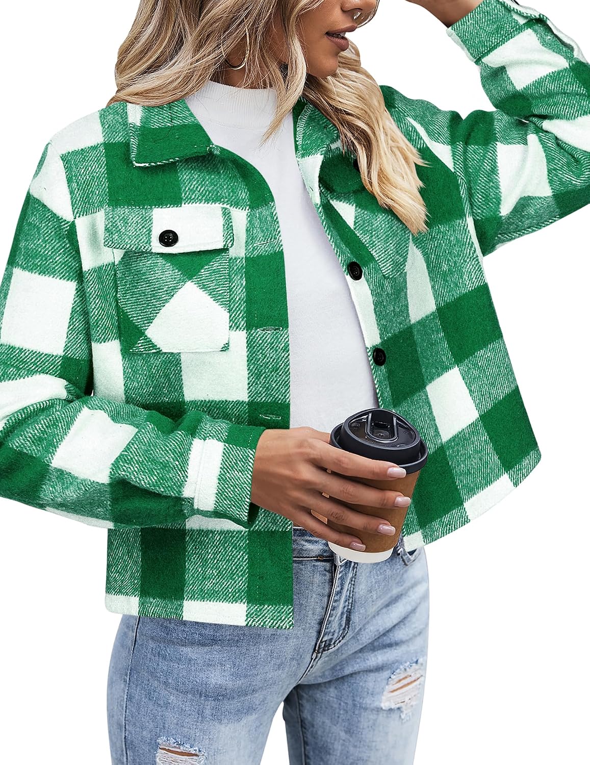 Cropped Plaid Shacket