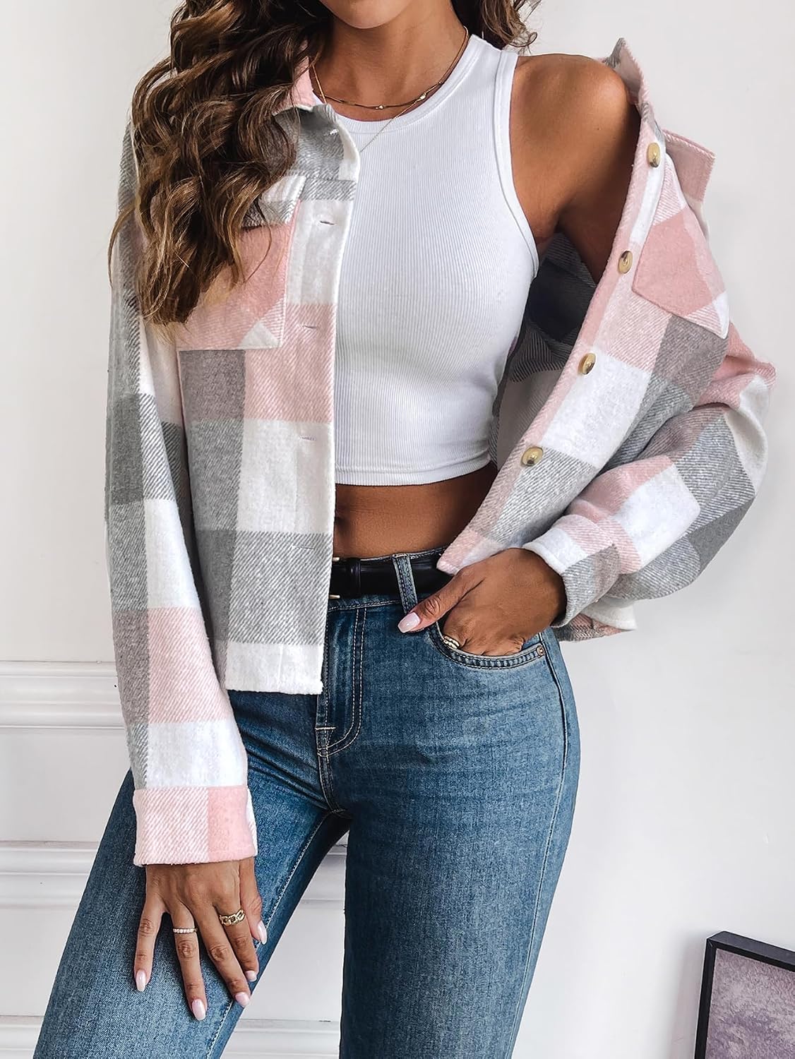 Cropped Plaid Shacket