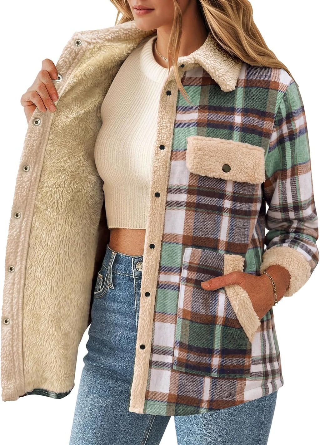 Flannel Jacket Fleece Shacket
