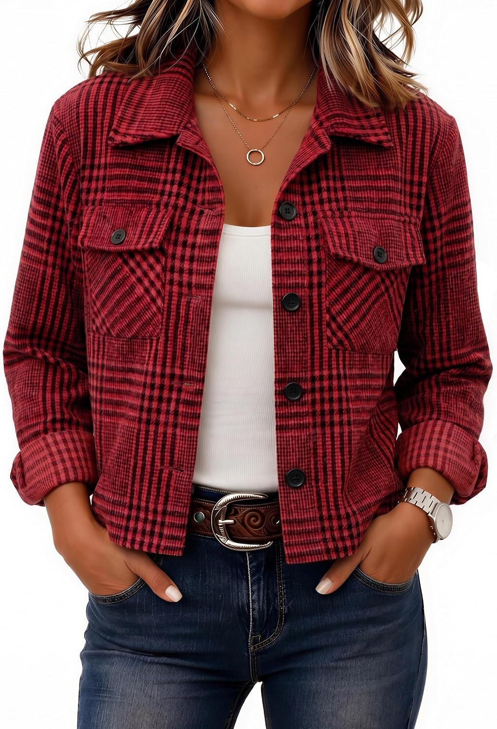 Cropped Plaid Shacket