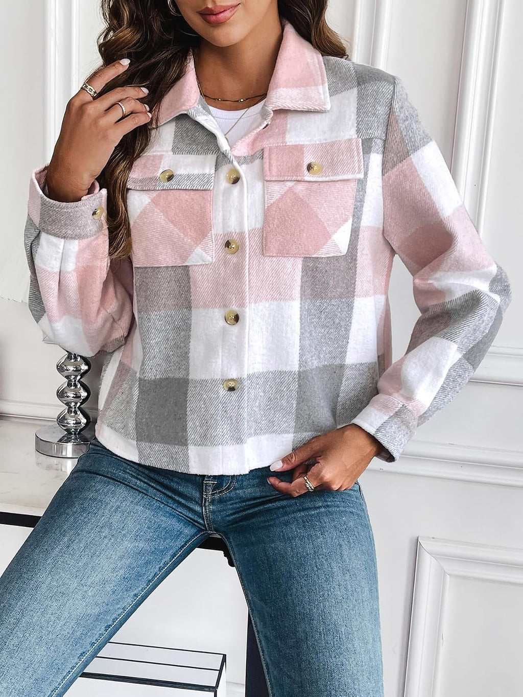Cropped Plaid Shacket